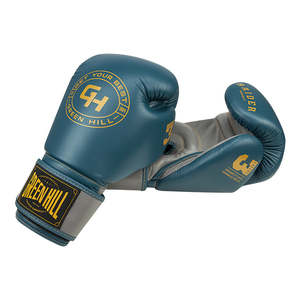 Gants de boxe personnalisés Raider pour enfants, 6 oz à 12 oz, cuir bleu/gris avec motif imprimé pour le taekwondo, vêtements de sport - Product Image 5