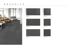 Elevation Decor1x2.7M Grafito Recta Ladrillos Mosaico Tile63.5mm Chip Fullbody Porcelana Brillante Mate Piso de pared para baño moderno - Product Image 4