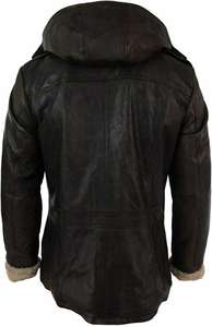Manteau long en cuir véritable pour homme, style duffle, trench, avec capuche amovible et bordure en fourrure, en peau de mouton, OEM - Product Image 2