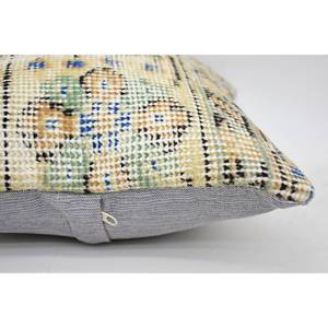 Beige Wool Kantha Patchwork <b>Pillow</b> Luxury 12x12 Inch Woven Throw <b>Pillow</b> Vintage Fluffy Portable for Bedding Floor for Christmas - Product Image 4