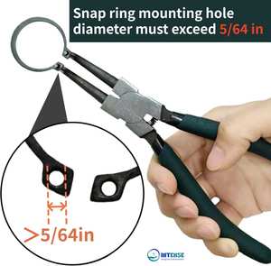 Kit de pinces à circlips externes en acier inoxydable, à mâchoires droites, robustes, de précision, à ressort, pour la fabrication de bijoux et de bagues - Product Image 5