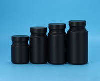 Flacon à pilules en PET noir mat de 100 ml avec logo personnalisé, capacité de 90 capsules, conteneur de qualité pharmaceutique