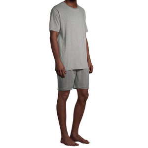 Ensemble de chemises rayées en coton doux, vêtements de nuit décontractés pour la maison, produit tendance 2025, vêtements de plage pour hommes, ensembles jumeaux en coton fabriqués en gros - Product Image 5
