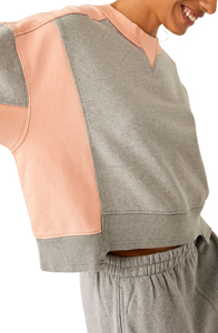 Últimas sudaderas de cuello redondo de color de las mujeres del bloque en precios al por mayor sudaderas de gran tamaño para las señoras - Product Image 6
