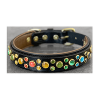 Collier de chien en cuir véritable fait à la main colliers de formation pour animaux de compagnie durables réglables pour chiens de taille moyenne Pitbull Labrador