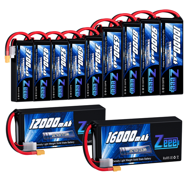Zeee Rc Drone Battery FPV Lipo Battery 4S 14.8V 3700/4200/5200/6000/6500/7000/8000/9000mAh 100C 6S Lipo Battery ForFPV Drone UAV