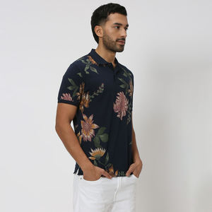 Camiseta de Polo de manga corta personalizada para hombre, cómoda Camiseta de punto elástica transpirable de algodón con estampado antibolitas, informal - Product Image 5