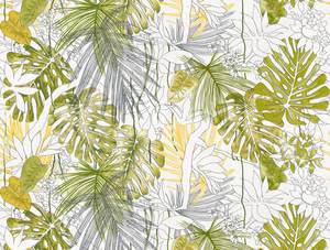 Fabriqué en Allemagne Photo Papier Peint Mural Jungle Vert Blanc Gris Jaune Vinyle Non Tissé Premium Mural Feuilles-3,71x2,80 m - Product Image 3