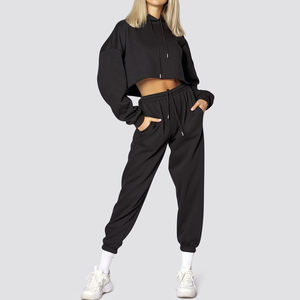 Últimos diseños Chándal Conjunto de 2 piezas Mujer 2025 Algodón Casual Jogging Conjunto de chándal de mujer ajustado - Product Image 1