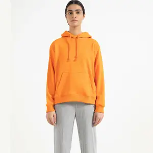 Einfarbig Short Length Professional Orange Farbe Leicht gewicht Kapuzen kragen Frauen New Design Hoodie