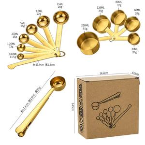 Tasses à mesurer classiques en métal cuillères couleur or plaqué parfait pour la cuisson ustensiles de cuisine et ensemble d'outils de mesure Barware - Product Image 6