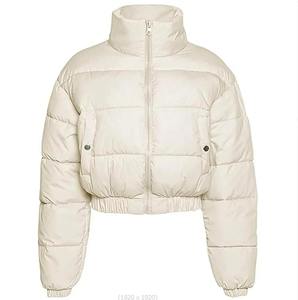 Parka acolchada de algodón de Invierno para mujer, abrigo de bombardero acolchado con cuello levantado, forro de nailon cálido grueso, técnicas impresas - Product Image 6