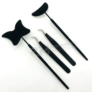 Miroir professionnel OEM en acier inoxydable demi-lune pour cils, couleur personnalisée, style plume, extension de cils faux CC, vente en gros - Product Image 6