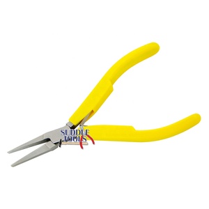 LS Light Series Long Flat Nose Pliers Smooth <b>Plain</b> Jaws 125mm Stainless Steel Rubber Mold Grip Silver Gold Wire Drawing <b>Tools</b> - Product Image 1