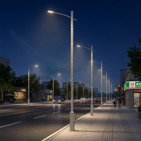 Lampadaire solaire intégré 60W IP66 pour route, avec batterie de secours pour 12 jours de pluie, monté sur poteau, lumière LED haute efficacité