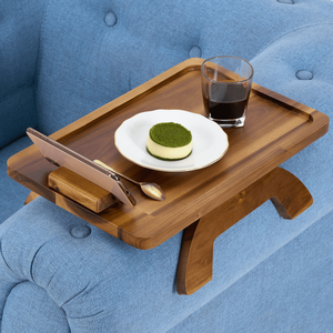 Bandeja de madera OEM ODM para Reposabrazos de sofá, mesa de bandeja para sofá, mesa plegable para aperitivos - Product Image 1
