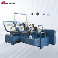 Scie à ruban métallique automatique à commande PLC haute précision GZ4240X, scie à ruban à angle rotatif pour la coupe à 45 degrés