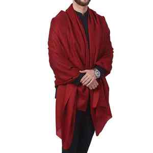 Men Soft Wool <b>Shawl</b> Breathable 300g Winter Warm Traditional Solid Color Classic <b>Wrap</b> for Formal Casual Style - Product Image 1