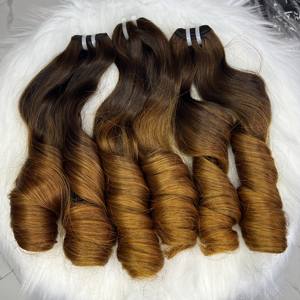 BOUCLES D'OEUFS BOUNCY VIERGE REMY DOUBLE TIRÉ 3 PAQUETS FERMETURE/FRONTAL PRIX DE GROS EXTENSIONS DE CHEVEUX HUMAINS VIETNAMIENS - Product Image 6