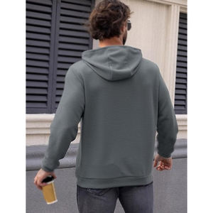 Sudaderas con capucha lisas de manga larga de tela transpirable con estampado de transferencia de calor 100% sudaderas con capucha y sudaderas de algodón para hombres - Product Image 5
