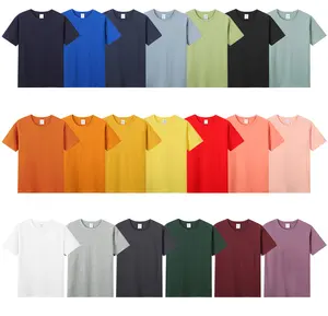 Camiseta unissex de algodão de alta qualidade com estampa personalizada de logotipo personalizado para homens e mulheres, camisa grande lisa e lisa, plus size