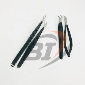 Pinzas profesionales para extensión de pestañas de acero inoxidable, agarre fuerte, Punta puntiaguda sostenible, Color negro, uso de belleza privado - Product Image 4