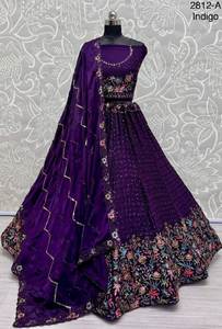 Partywear lehenga choli กับด้ายและลำดับการทำงาน - Product Image 5