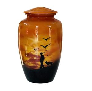 Urne en aluminium de style américain pour adultes, pot commémoratif en bois pour les cendres humaines, d'animaux de compagnie, de bébés, accessoires de crémation - Product Image 1