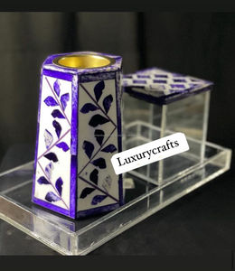 Ramadan & Eid Giveaway Gifts Mubkhar Set Bone Inlay Tray Set con caja y quemador Incienso Bakhoor a precio barato por LUXURY CRAFTS - Product Image 4