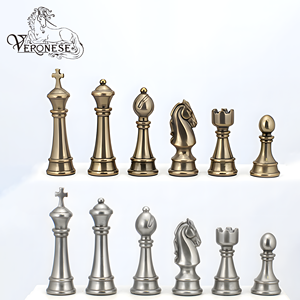 Juego de Ajedrez TROY de 3 Pulgadas de Diseño VERONESE, Figura Decorativa de Lujo Pintada a Mano en Poliresina y Bronce Fundido en Frío - Product Image 1