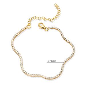 Diseño de piedra de circón cuadrado 1,70mm pulsera de tenis turco hecho a mano venta al por mayor 925 joyería de plata esterlina - Product Image 2