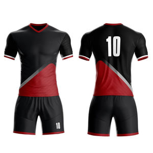 Camiseta de fútbol negra personalizada, transpirables uniformes deportivos de manga larga de secado rápido, ropa de fútbol - Product Image 3