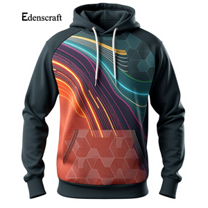 Pull-over décontracté à capuche pour hommes imprimé vêtements d'hiver léger chaud Streetwear doux et durable mélange de coton de haute qualité personnalisable - Product Image 6