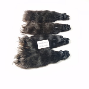 100% vente en gros extensions d'un donneur Aucun chimique couleur noire faisceaux ondulés aucune perte temple brut vierge cheveux humains vietnamiens - Product Image 2