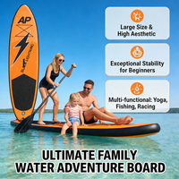Planche de paddle gonflable pour enfants personnalisée de 12,6 pieds (381 cm), noire, sportive, haute performance, capacité de 180 kg