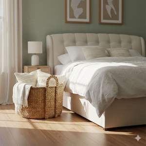 Ensemble de 2 paniers EG en jonc de mer et jacinthe d'eau, artisanat - Product Image 3