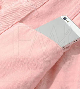 Chaqueta de prendas de vestir de algodón transpirable para mujer, color personalizado, lavado con ácido vaquero con procesamiento de punto de bolsillo - Product Image 6