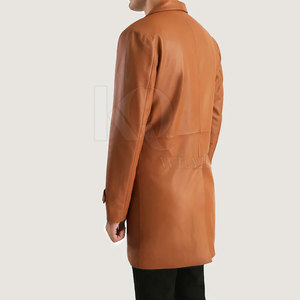 Abrigo de Cuero para Hombre, Estilo Trench, Elegante, Duradero, Corte Largo, Ideal para Invierno, Moda Urbana, Estilo Casual - Product Image 5