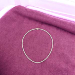 Collar DE TENIS clásico de corte redondo de diamante de 15,00 quilates de 925, chapado en oro de 16 pulgadas, lujo, plata, Unisex - Product Image 3