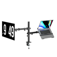 Nouvelle arrivée étagère de bureau à écran réglable en hauteur support pour double moniteur avec bras oscillants à double liaison