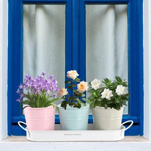 Multi Color Galvanized Metal Herb Planter Set Tray <b>Succulent</b> Potted <b>Plant</b> Garden <b>Pots</b> <b>for</b> Indoor and Outdoor Use - Product Image 3