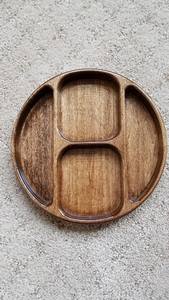 Plato de madera hecho a mano para niños, placa de alimentación de madera de acacia dividida ecológica y mango, plato de alimentación múltiple para niños pequeños - Product Image 2