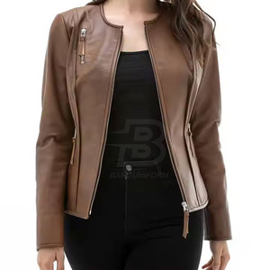 Vestes en cuir chaudes d'hiver pour femmes, respirantes, à motif uni, de haute qualité, avec logo personnalisé, au meilleur prix du fabricant pakistanais - Product Image 1