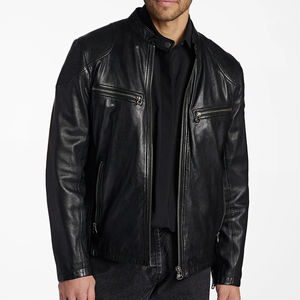 Chaqueta de cuero de piel de oveja para hombre de invierno Formal con capucha impermeable de talla grande OEM - Product Image 5