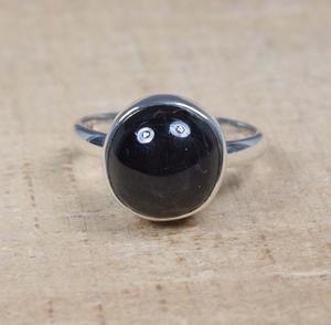 Onyx noir pierre précieuse bague faite à la main bijoux solide 925 en argent Sterling Style Boho bague en argent Sterling naturel 925 timbre bijoux - Product Image 5