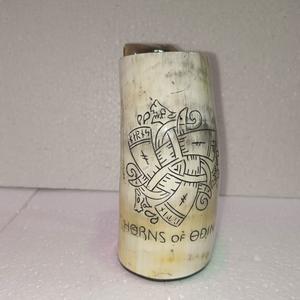 Taza de café y cerveza de cuerno para beber tallada vikinga natural hecha a mano personalizada para restaurantes de hoteles en casa de la India. - Product Image 1