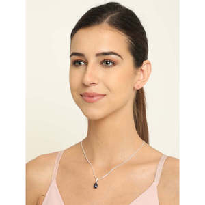 CLARA Colgante de Plata de Ley 925 con Forma de Lágrima Azul Real, Bañado en Rodio con Circonita Suiza, Regalo para Mujeres y Niñas - Product Image 4