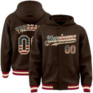 2025 Brow Couleur Varsity Vestes Conception Personnalisée En Gros Collège Baseball Broderie Logo Laine Tissu Varsity Veste pour hommes - Product Image 1