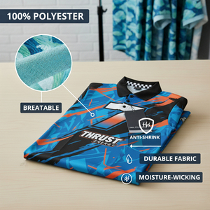 Gran oferta, camisetas polo de carreras de Motocross de manga corta impresas personalizadas con colores personalizados, ropa de equipo transpirable de secado rápido - Product Image 6