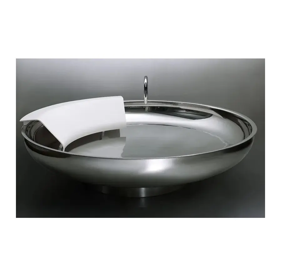 Hot Selling Shiny Polished Freestanding Water Bathtub Inflatable Modern Stainless Steel Round Bathtub Manufacture by India